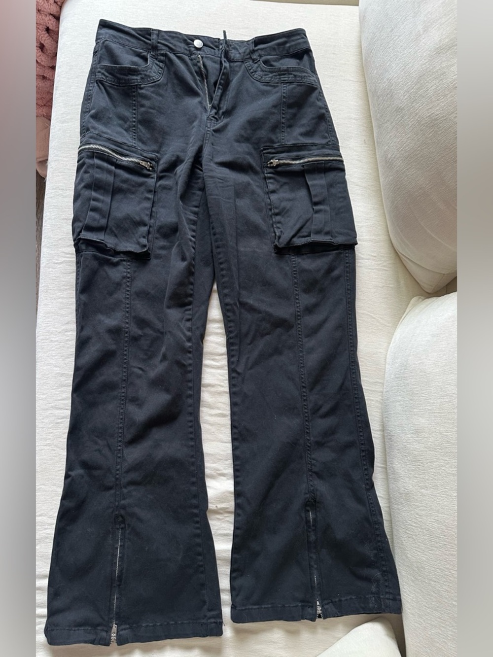Forever 21 Black Wide Leg Cargo Pants